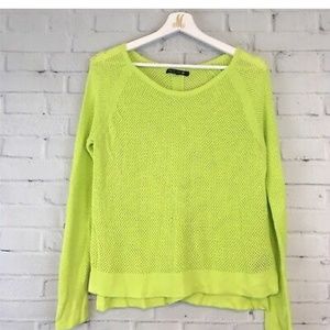 Rag & Bone Jean Neon Green Mesh Sweater
